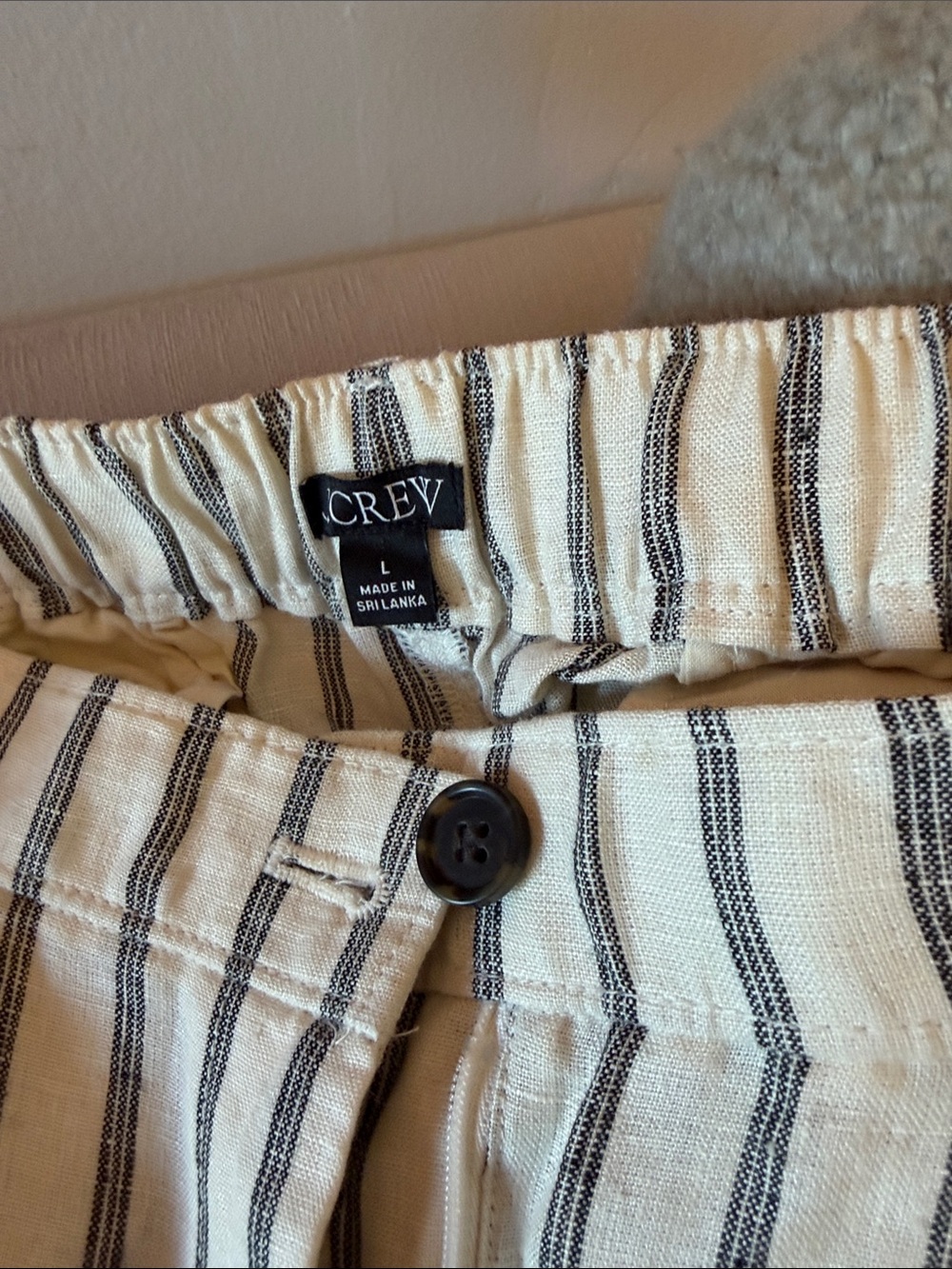 J. Crew Cream and Black Striped Linen Pants - Picture 2 of 5